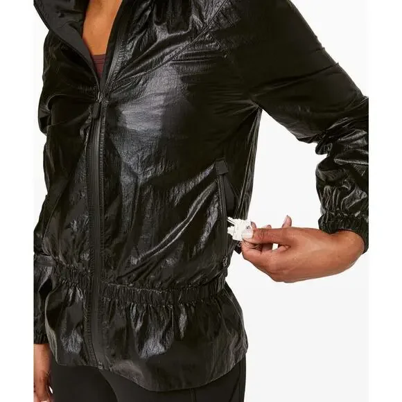 Lululemon Stronger as One Jacket Size 4 *lululemon X Barrys Matte Black Foil
